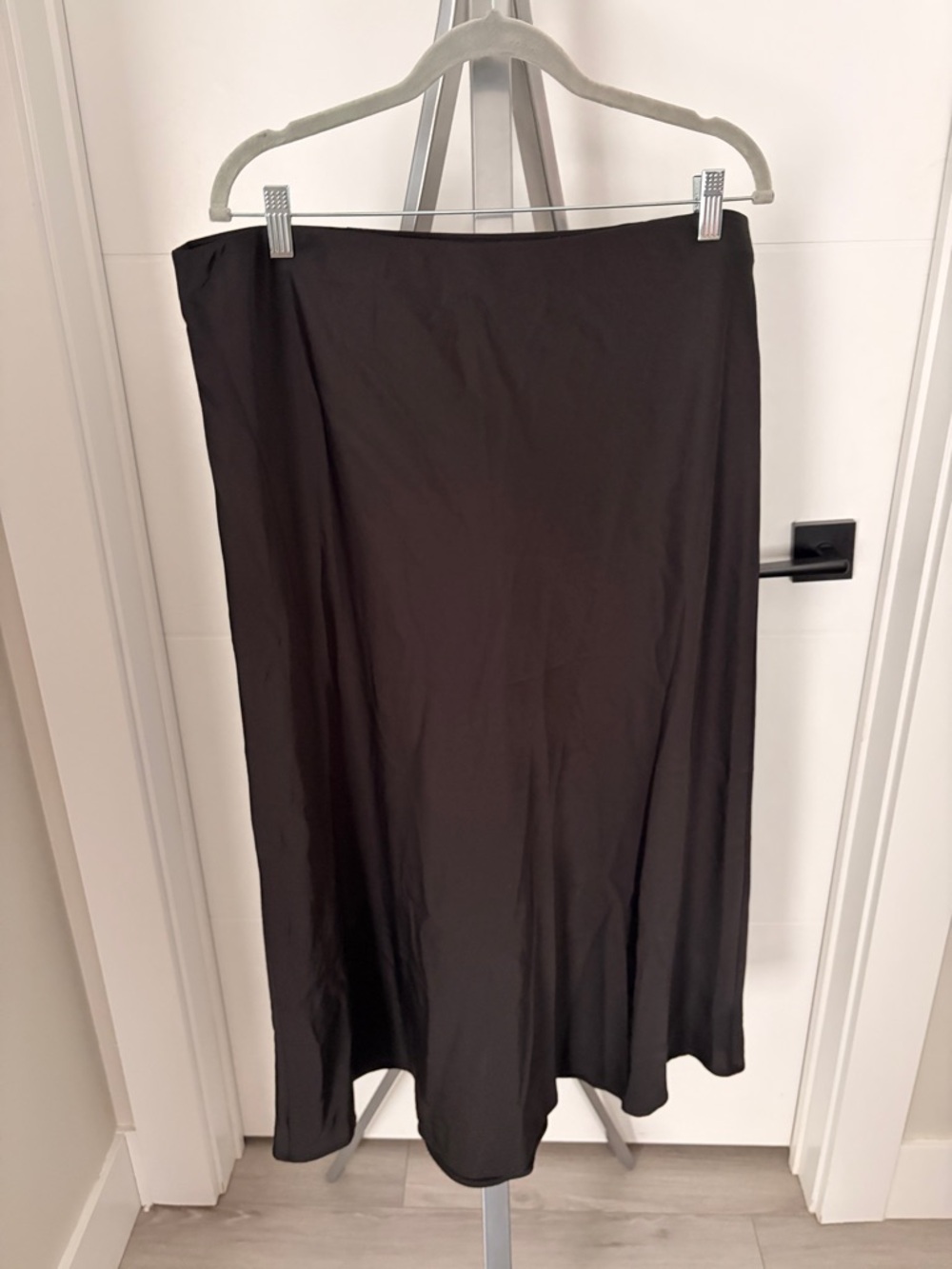 Old Navy Black Midi Slip Skirt